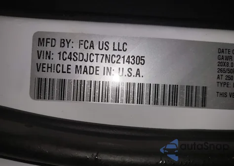 2022 Dodge Durango R/T Awd from USA, damaged, VIN 1C4SDJCT7NC214305